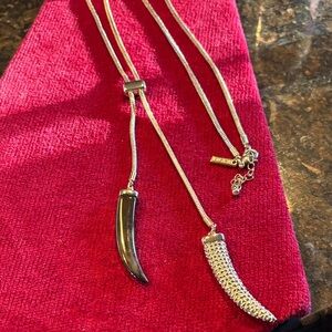 WHBM Chic Gold Horn Pendant Necklace